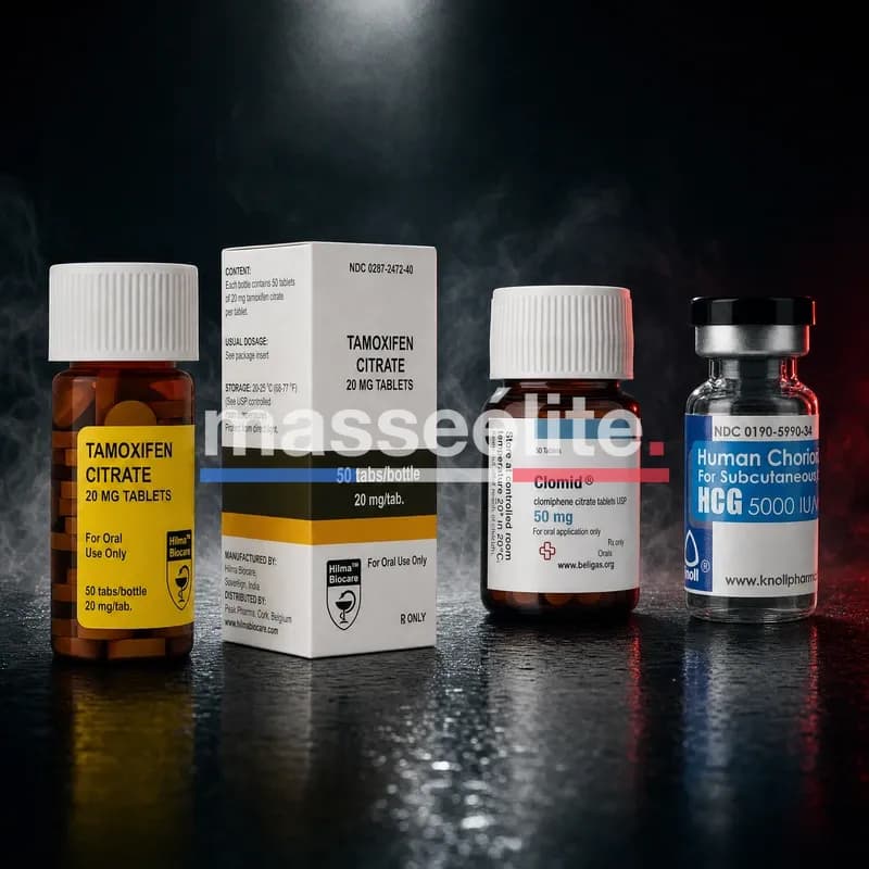 PCT Protocole Complet Stack – Tamoxifène 20mg + Clomifène 50mg + HCG 5000 UI